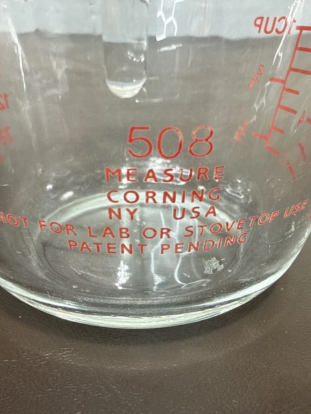 PYREX Vintage Measuring 1 Cup Glass‎ 8oz RED Lettering USA Model 508 Corning NY